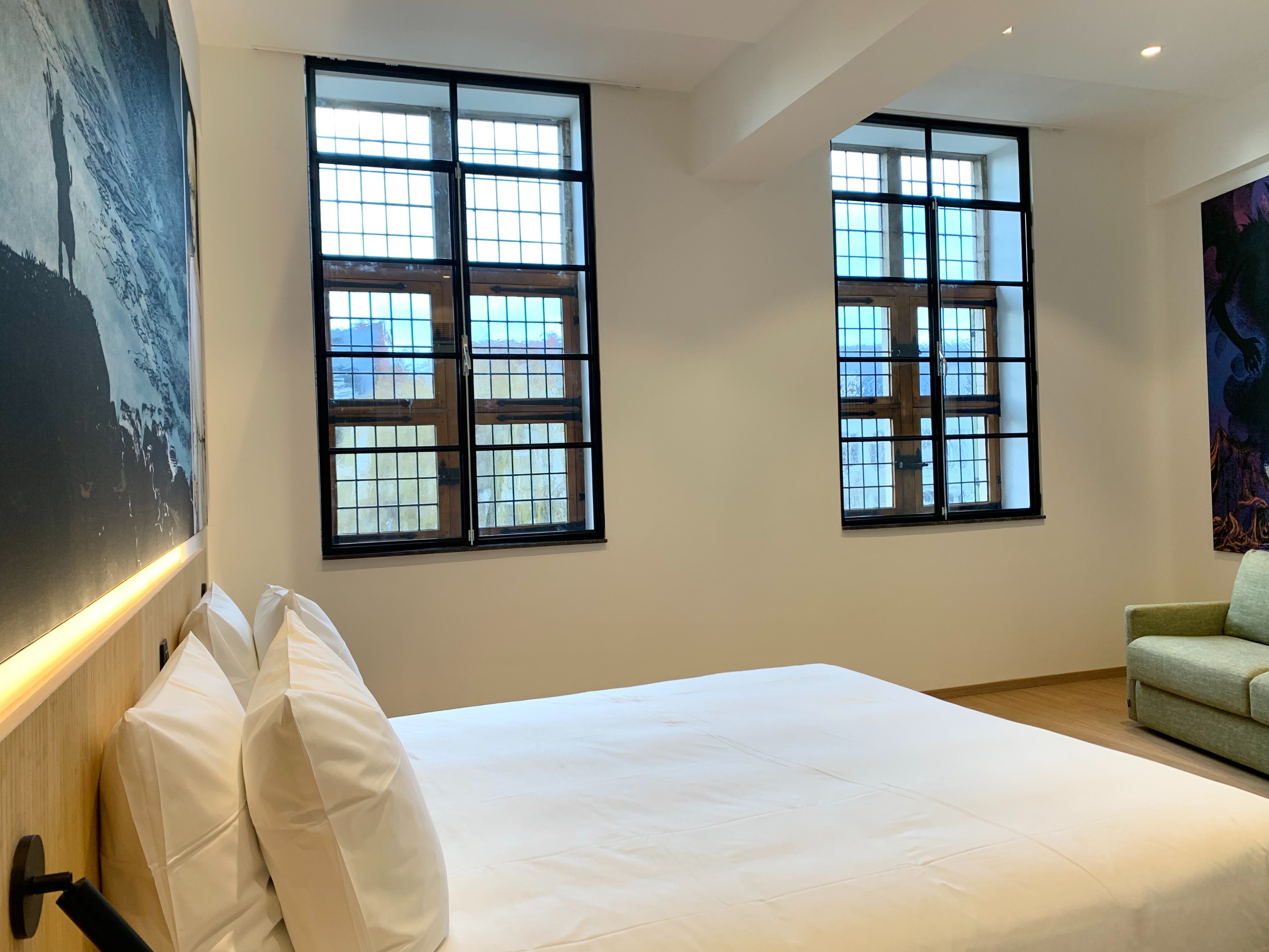 Family View suite with large windows and a seating area